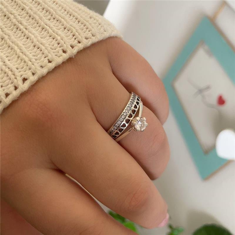 ANEL PRATA 925 SOLITÁRIO ZIRCÔNIA