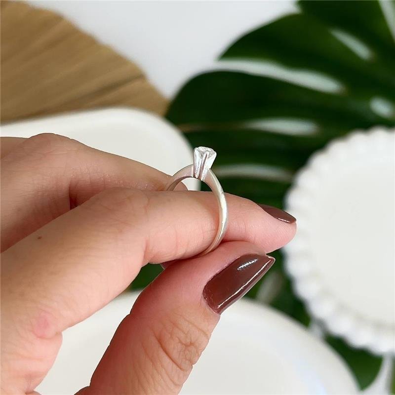 ANEL PRATA 925 SOLITÁRIO ZIRCÔNIA PEDRA ALTA