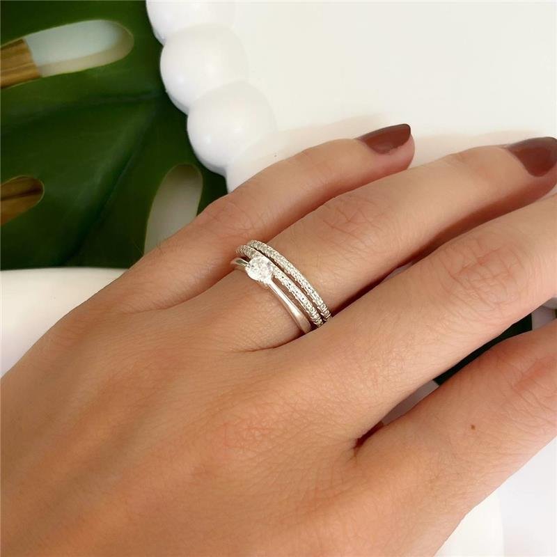 ANEL PRATA 925 SOLITÁRIO ZIRCÔNIA PEDRA ALTA