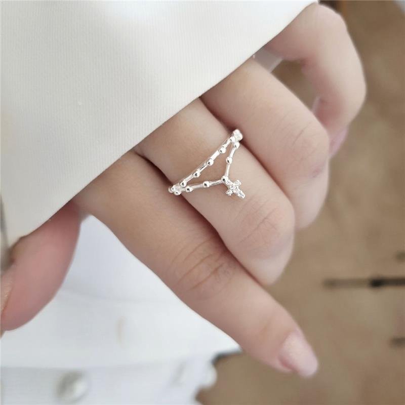 ANEL PRATA 925 TERÇO CRUZ CRAVEJADA