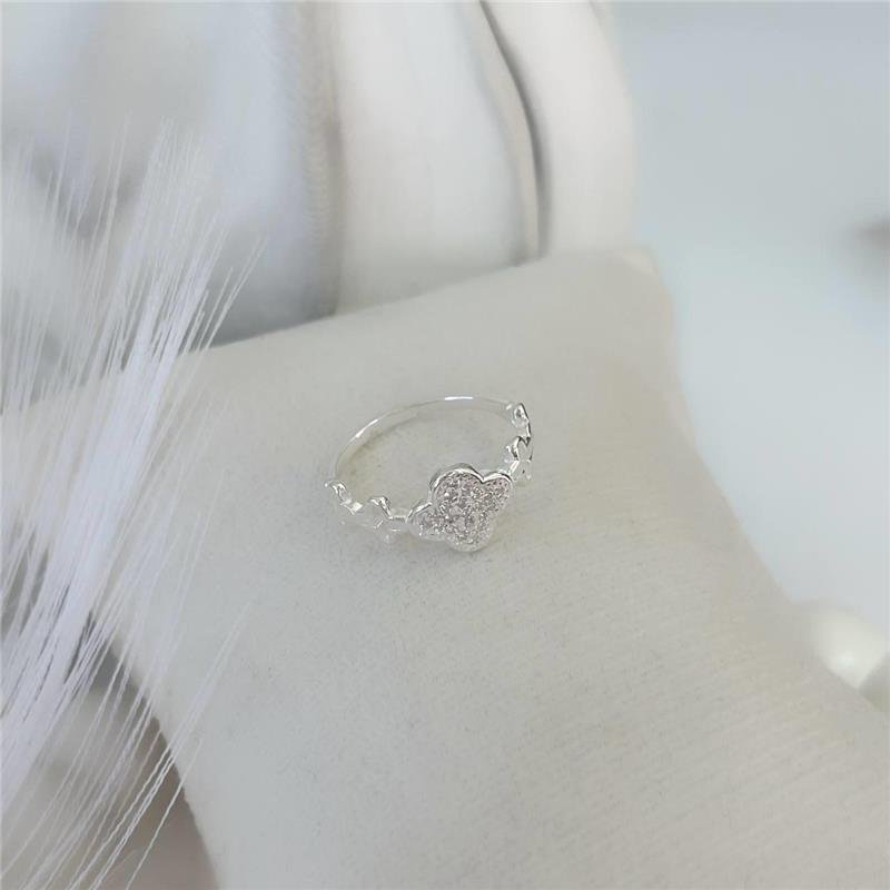 ANEL PRATA 925 TREVO CENTRAL COM MICROZIRCÔNIAS CRAVEJADAS E TREVOS VAZADOS