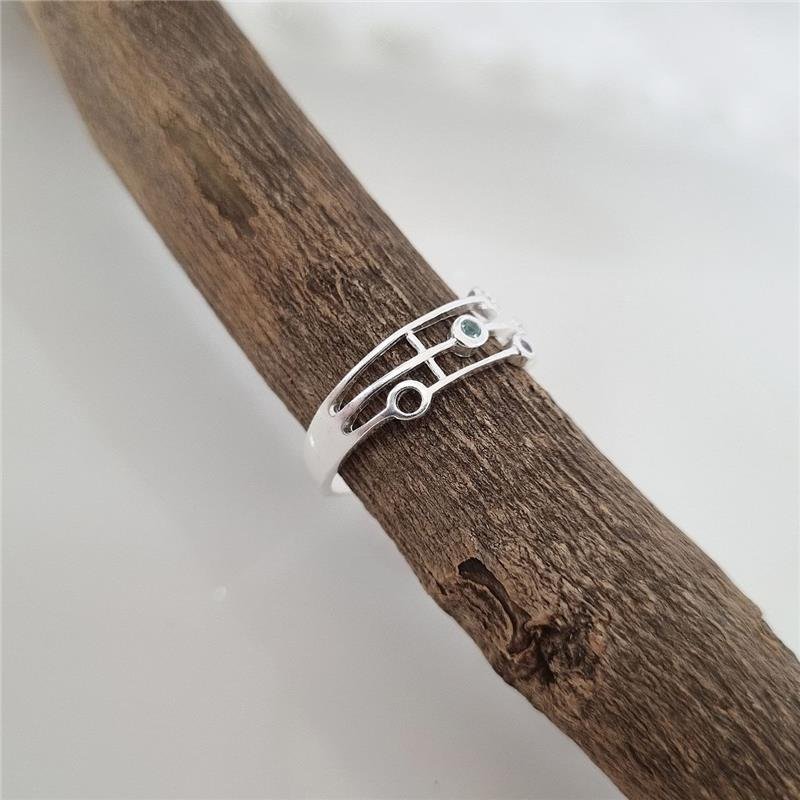 ANEL PRATA 925 TRIPLO BOLINHAS PEDRAS COLORIDAS