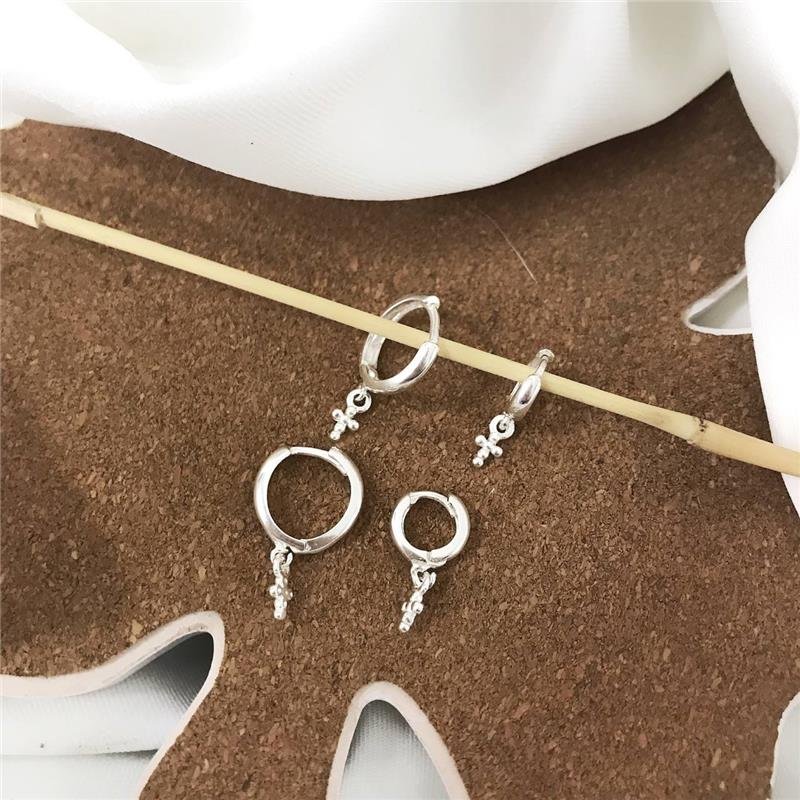 ARGOLA PRATA 925 ARGOLA CRUZ PENDURADA 0,9 CM