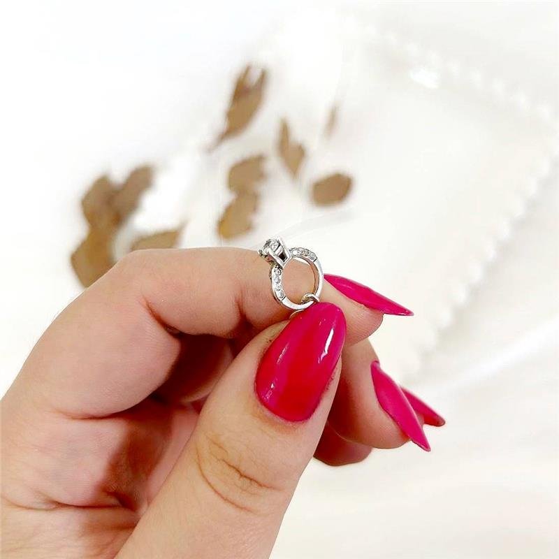 BERLOQUE PRATA 925 ANEL SOLITÁRIO CRAVEJADO