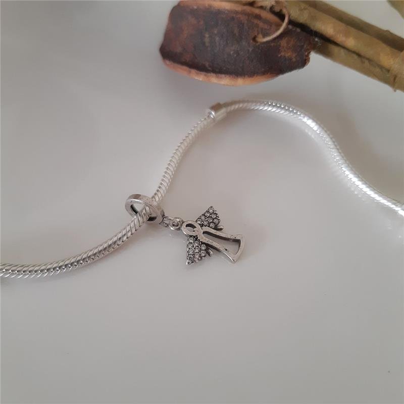 BERLOQUE PRATA 925 ANJO ASAS CRAVEJADO 