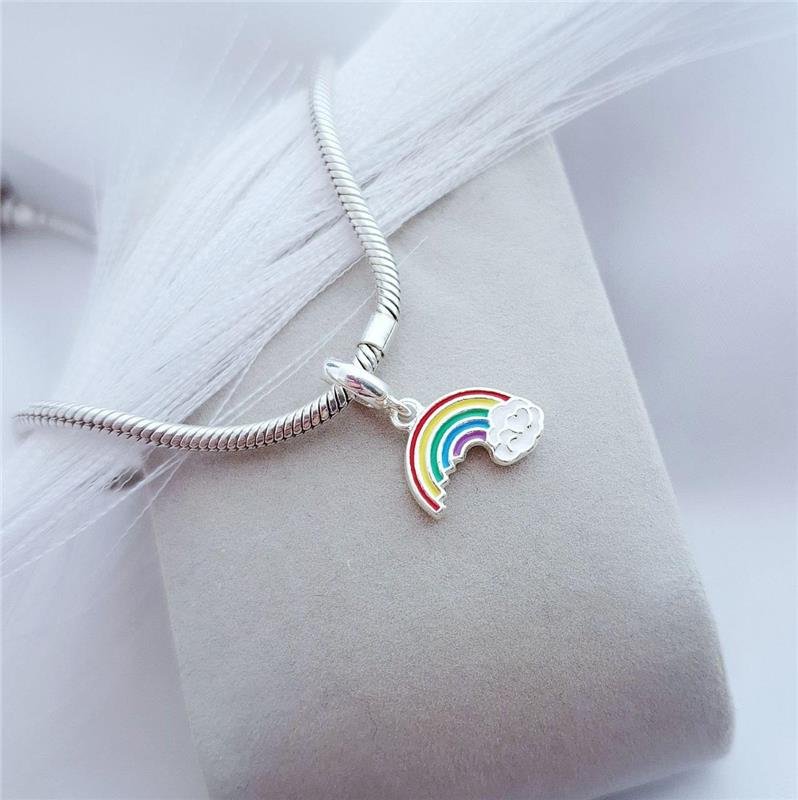 BERLOQUE PRATA 925 ARCO IRIS COLORIDO NUVEM 