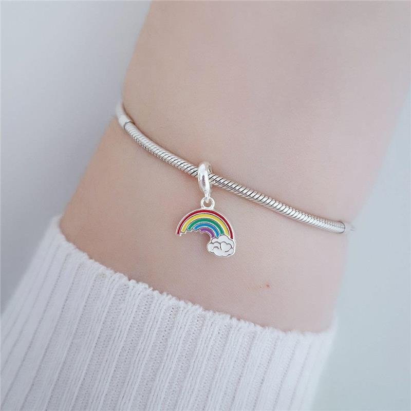 BERLOQUE PRATA 925 ARCO IRIS COLORIDO NUVEM 