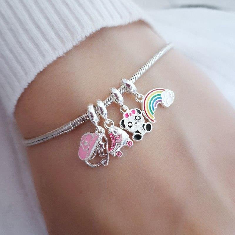 BERLOQUE PRATA 925 ARCO IRIS COLORIDO NUVEM 