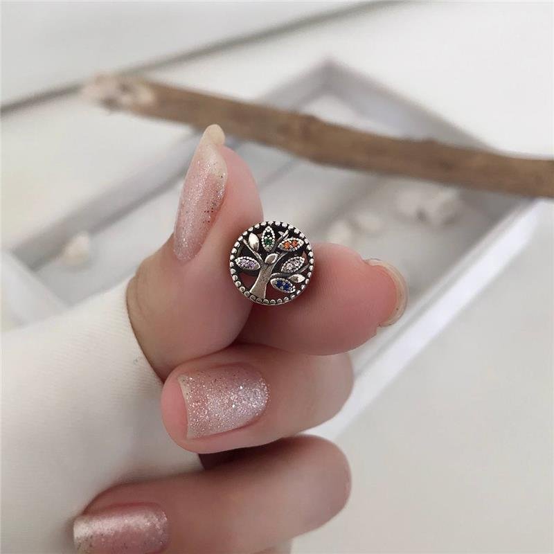 BERLOQUE PRATA 925 ÁRVORE DA VIDA COLORIDA