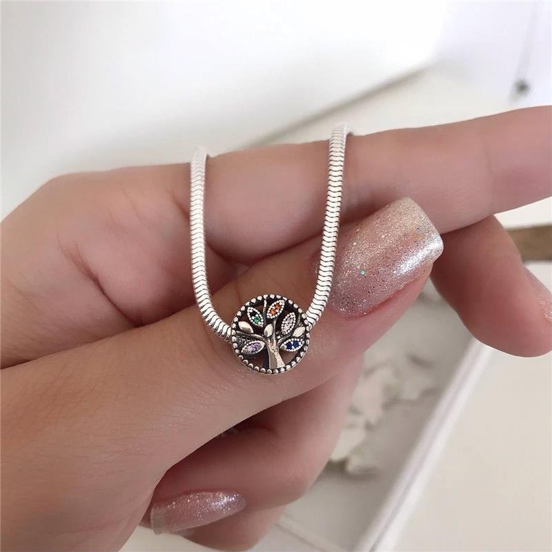 BERLOQUE PRATA 925 ÁRVORE DA VIDA COLORIDA