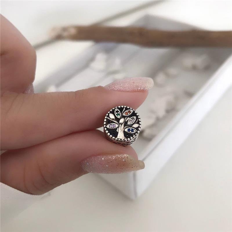 BERLOQUE PRATA 925 ÁRVORE DA VIDA COLORIDA