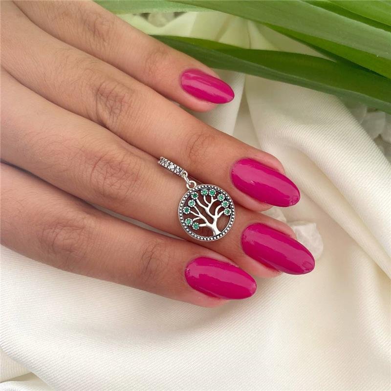 BERLOQUE PRATA 925 ÁRVORE DA VIDA COM PEDRA