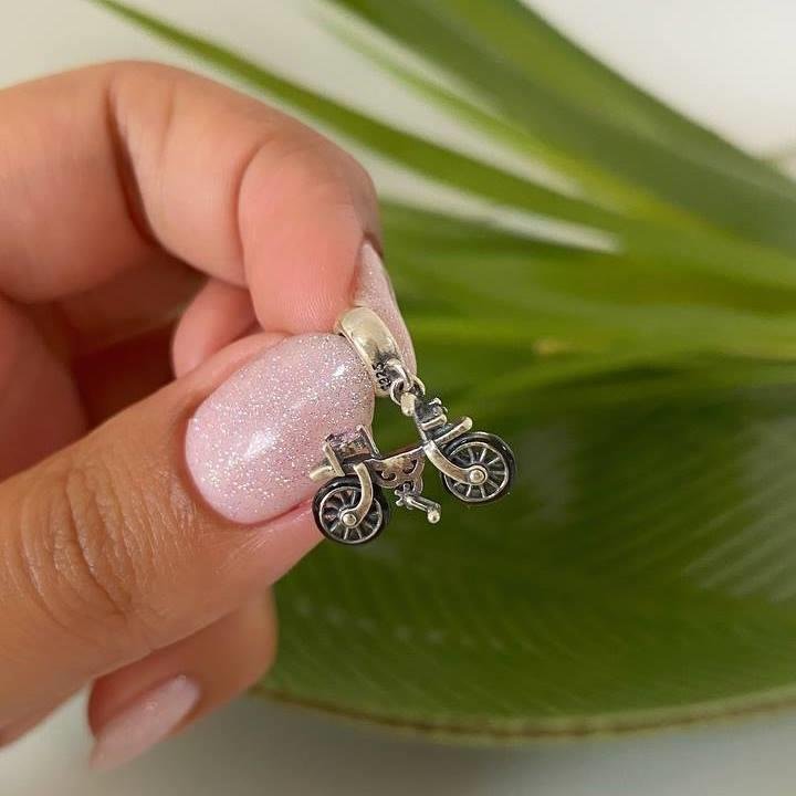 BERLOQUE PRATA 925 BICICLETA COM PEDRA