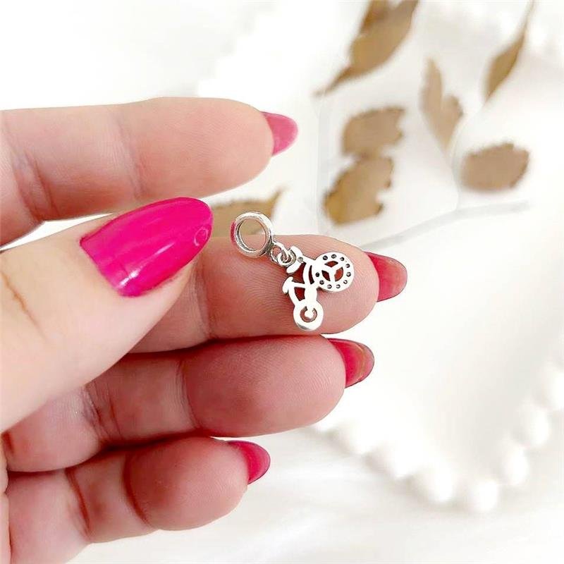 BERLOQUE PRATA 925 BICICLETA COM ZIRCÔNIA NA RODA