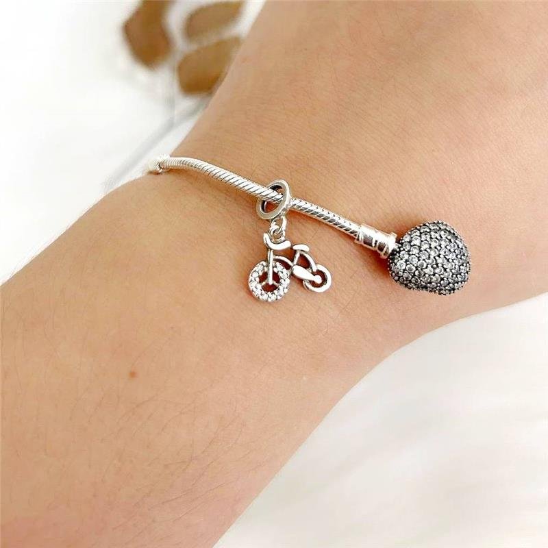 BERLOQUE PRATA 925 BICICLETA COM ZIRCÔNIA NA RODA