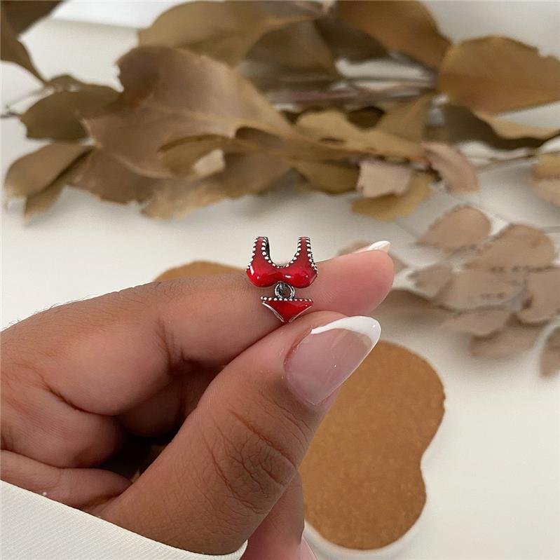 BERLOQUE PRATA 925 BIQUÍNI VERMELHO