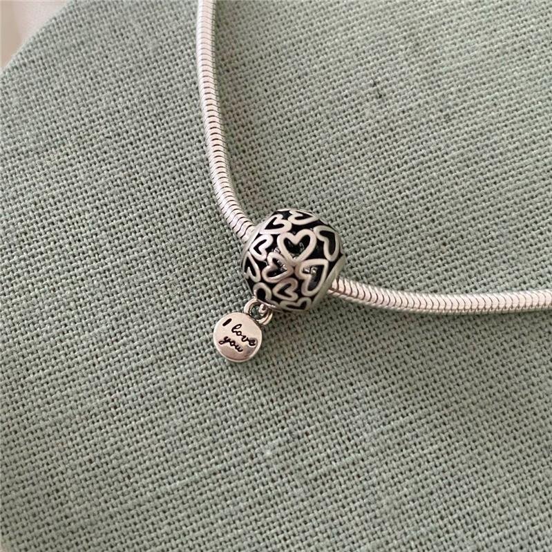 BERLOQUE PRATA 925 BOLA CORAÇÕES COM PLAQUINHA