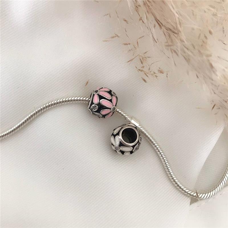 BERLOQUE PRATA 925 BOLA FLOR ROSA