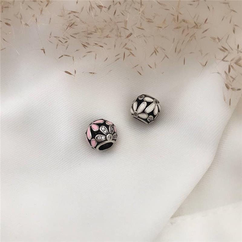 BERLOQUE PRATA 925 BOLA FLOR ROSA