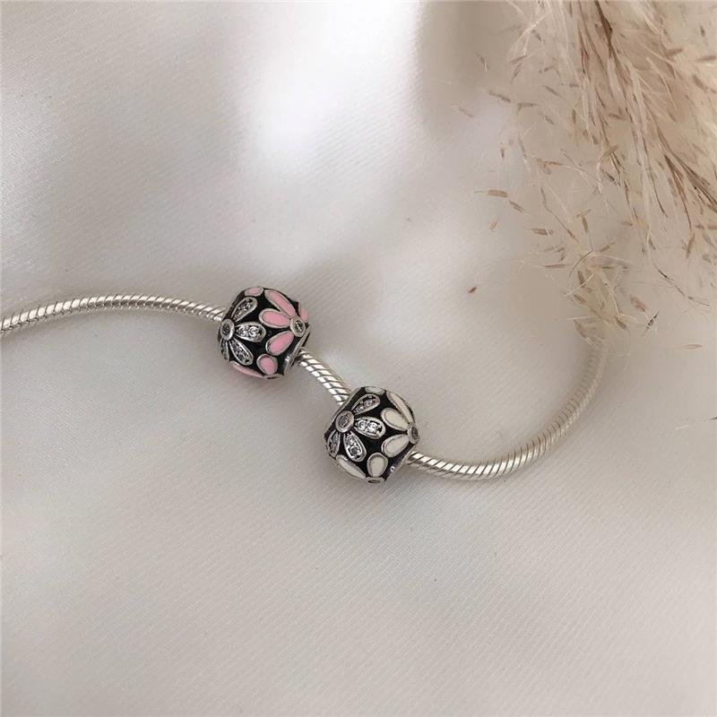 BERLOQUE PRATA 925 BOLA FLOR ROSA