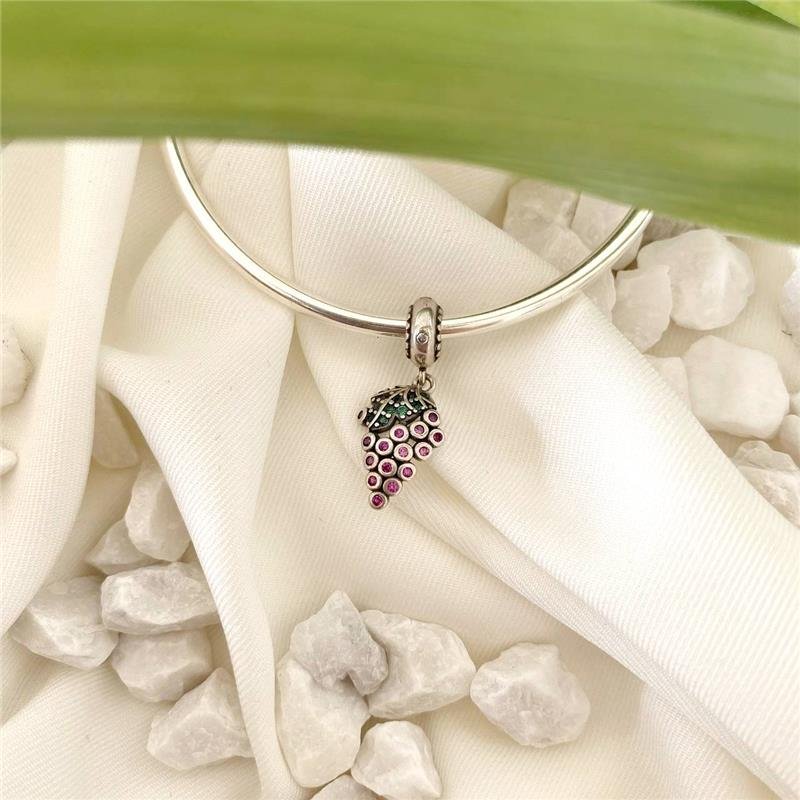 BERLOQUE PRATA 925 CACHO UVA COM PEDRA