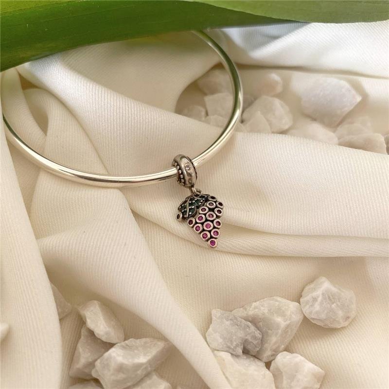 BERLOQUE PRATA 925 CACHO UVA COM PEDRA