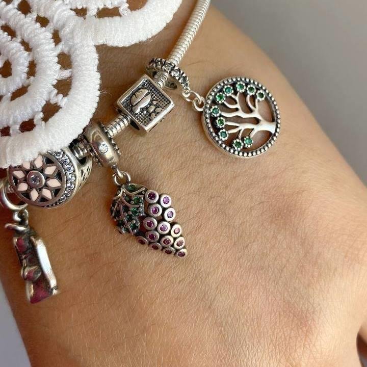 BERLOQUE PRATA 925 CACHO UVA COM PEDRA