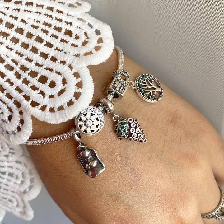 BERLOQUE PRATA 925 CACHO UVA COM PEDRA