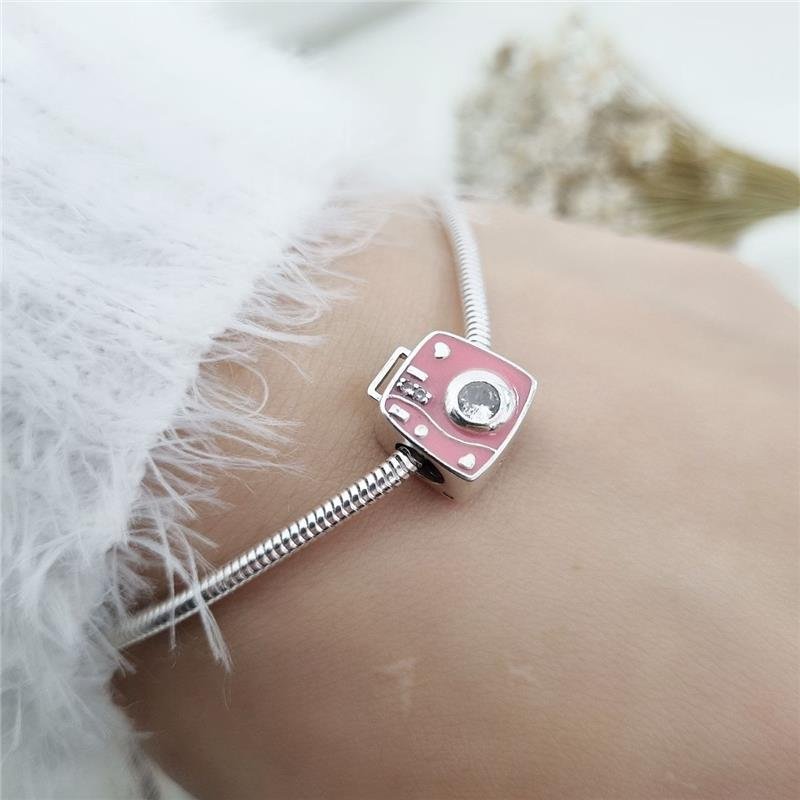 BERLOQUE PRATA 925 CÂMERA FOTOGRÁFICA ROSA