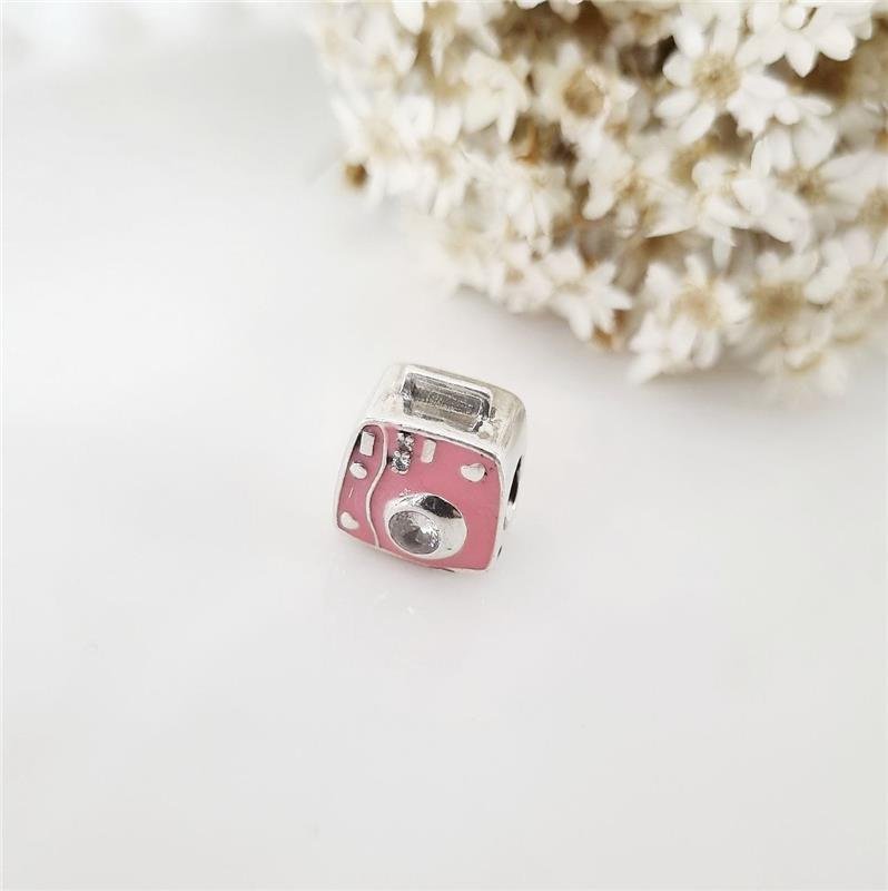 BERLOQUE PRATA 925 CÂMERA FOTOGRÁFICA ROSA