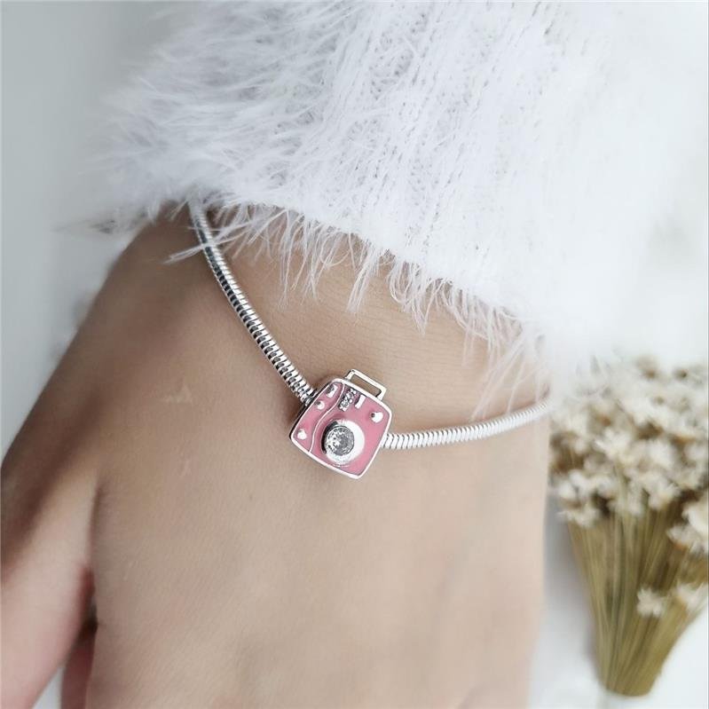 BERLOQUE PRATA 925 CÂMERA FOTOGRÁFICA ROSA