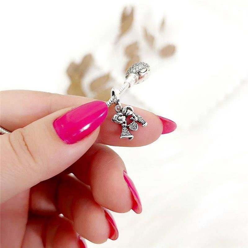 BERLOQUE PRATA 925 CASAL CORAÇÃO CRAVEJADO