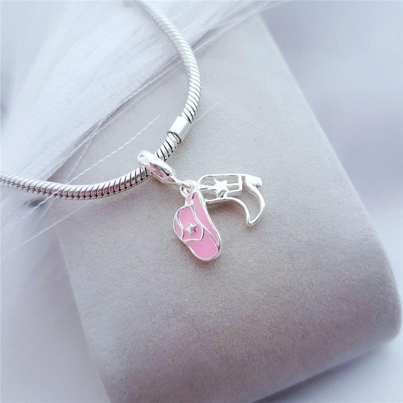 BERLOQUE PRATA 925 CHAPÉU ROSA BOTA