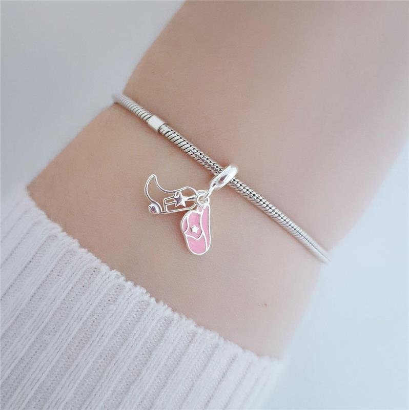 BERLOQUE PRATA 925 CHAPÉU ROSA BOTA