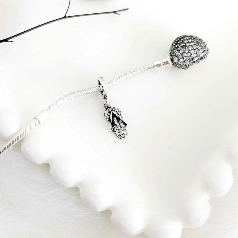 BERLOQUE PRATA 925 CHINELO CRAVEJADO