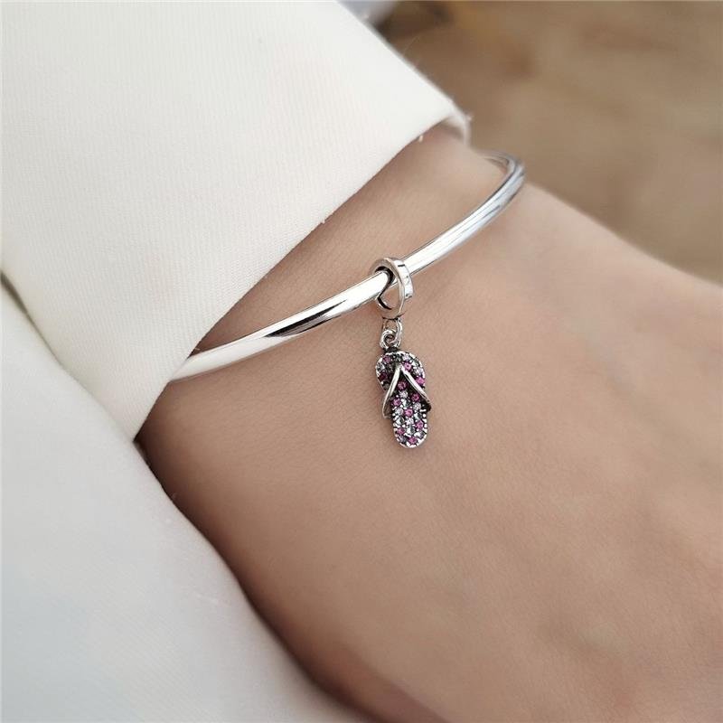 BERLOQUE PRATA 925 CHINELO PEDRAS COLORIDAS