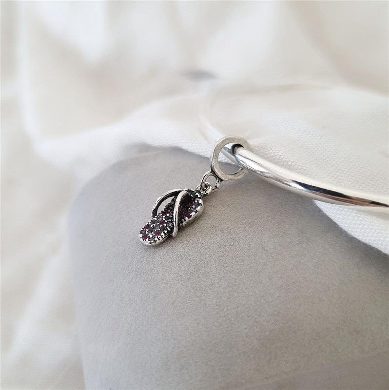 BERLOQUE PRATA 925 CHINELO PEDRAS COLORIDAS