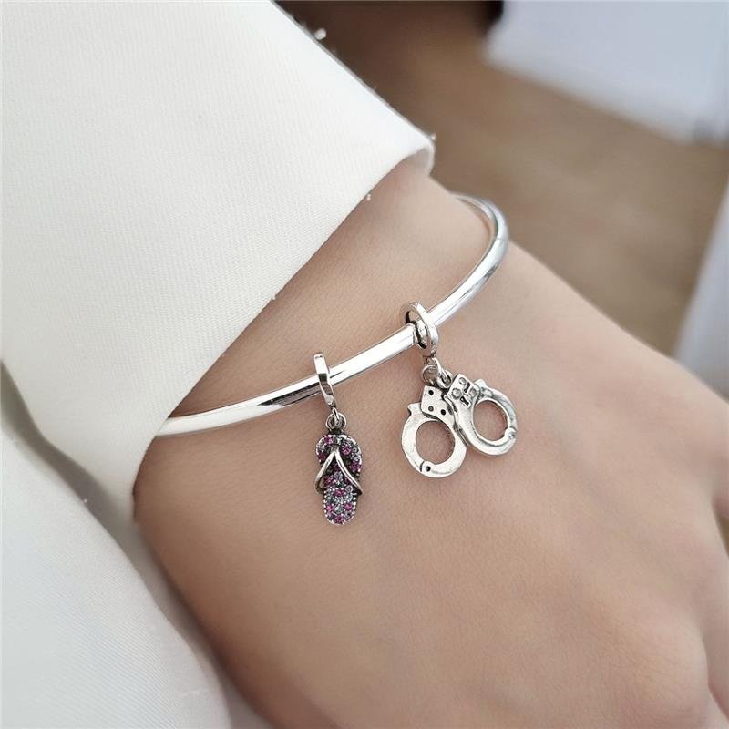 BERLOQUE PRATA 925 CHINELO PEDRAS COLORIDAS