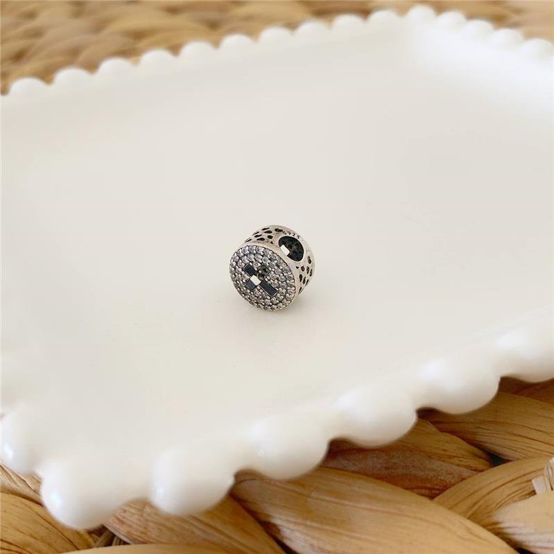 BERLOQUE PRATA 925 CIRCULO CRUZ COM PEDRA