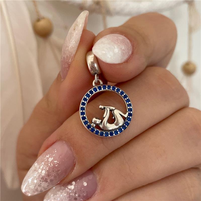 BERLOQUE PRATA 925 CÍRCULO VAZADO MÃE COM BEBÊ