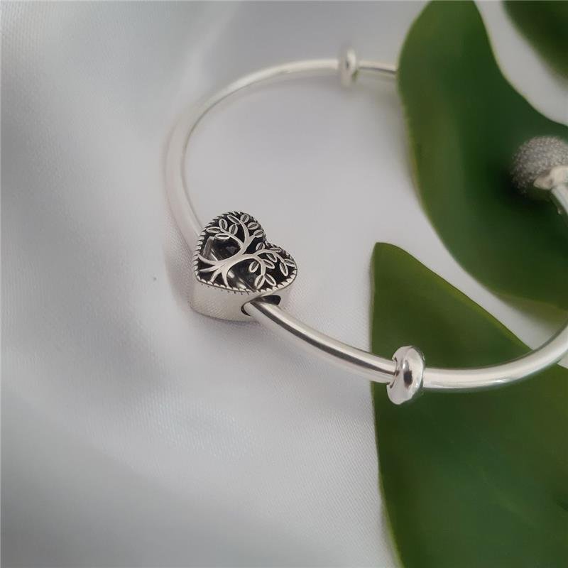 BERLOQUE PRATA 925 CORAÇÃO ÁRVORA DA VIDA