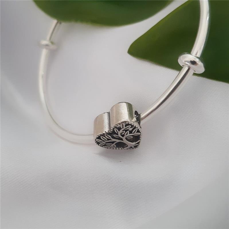 BERLOQUE PRATA 925 CORAÇÃO ÁRVORA DA VIDA