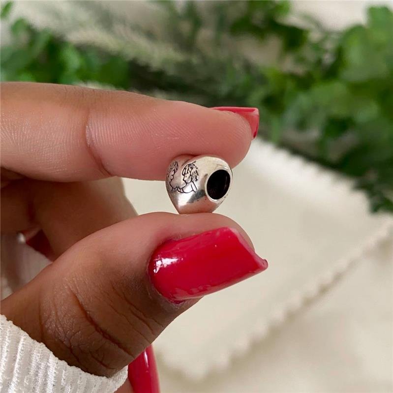 BERLOQUE PRATA 925 CORAÇÃO CASAL DE MÃOS DADAS