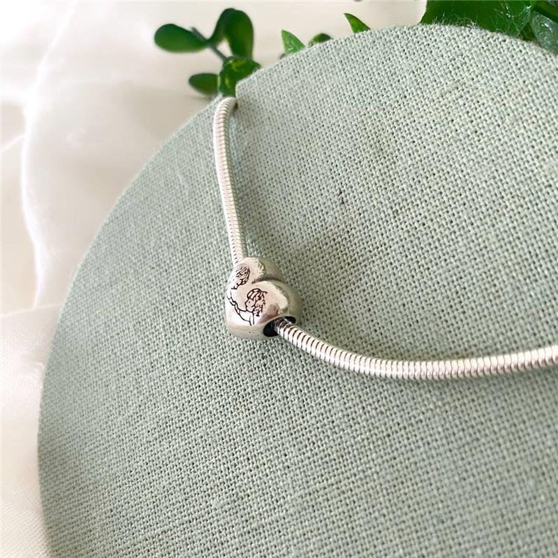 BERLOQUE PRATA 925 CORAÇÃO CASAL DE MÃOS DADAS