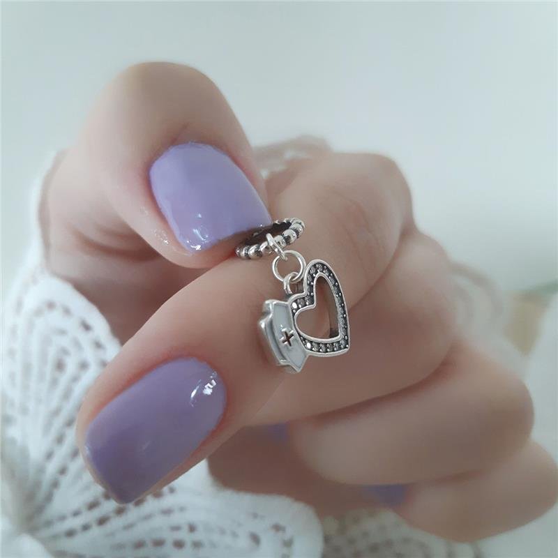 BERLOQUE PRATA 925 CORAÇÃO COM CHAPÉU DE ENFERMEIRA