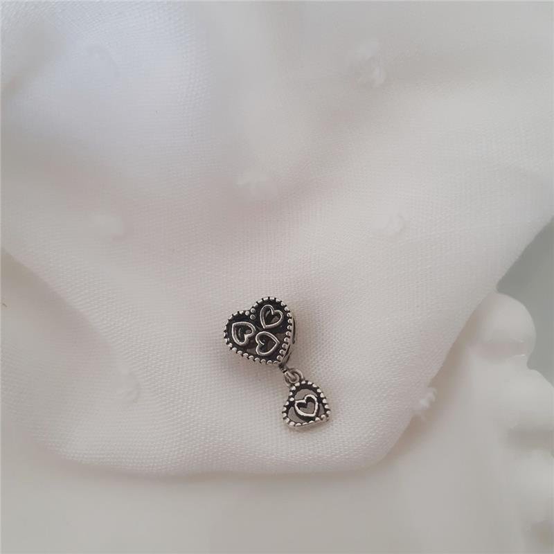 BERLOQUE PRATA 925 CORAÇÃO COM CORAÇÕES