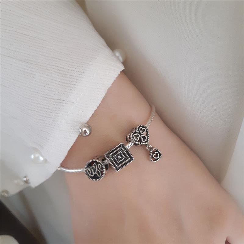 BERLOQUE PRATA 925 CORAÇÃO COM CORAÇÕES