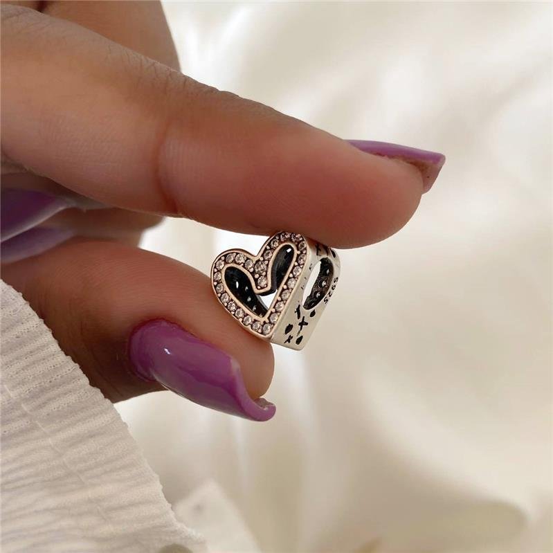 BERLOQUE PRATA 925 CORAÇÃO CRAVEJADO