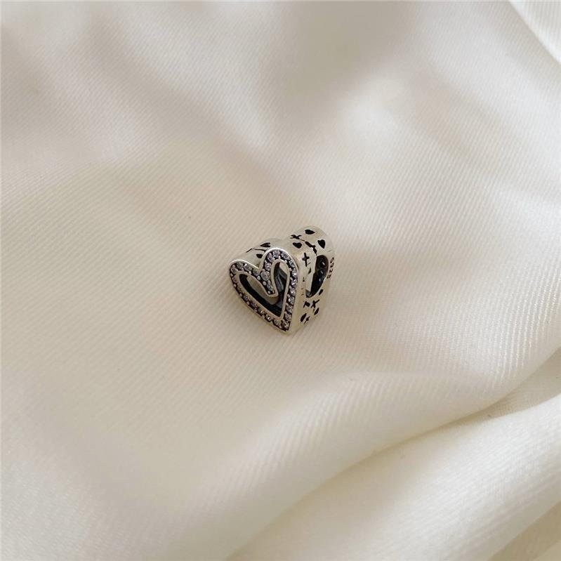 BERLOQUE PRATA 925 CORAÇÃO CRAVEJADO