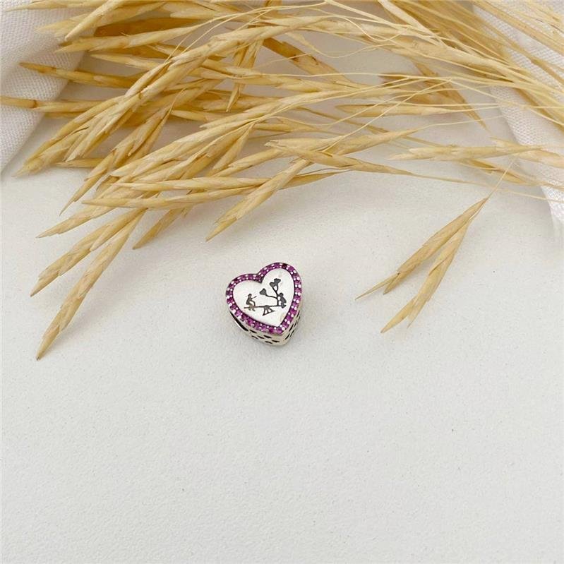 BERLOQUE PRATA 925 CORAÇÃO CRIANÇAS GANGORRA